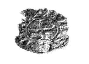 Moeda de alfonso VII atopada na Villa de Patrono_cruz patada símbolo numismas de Alfonso VII