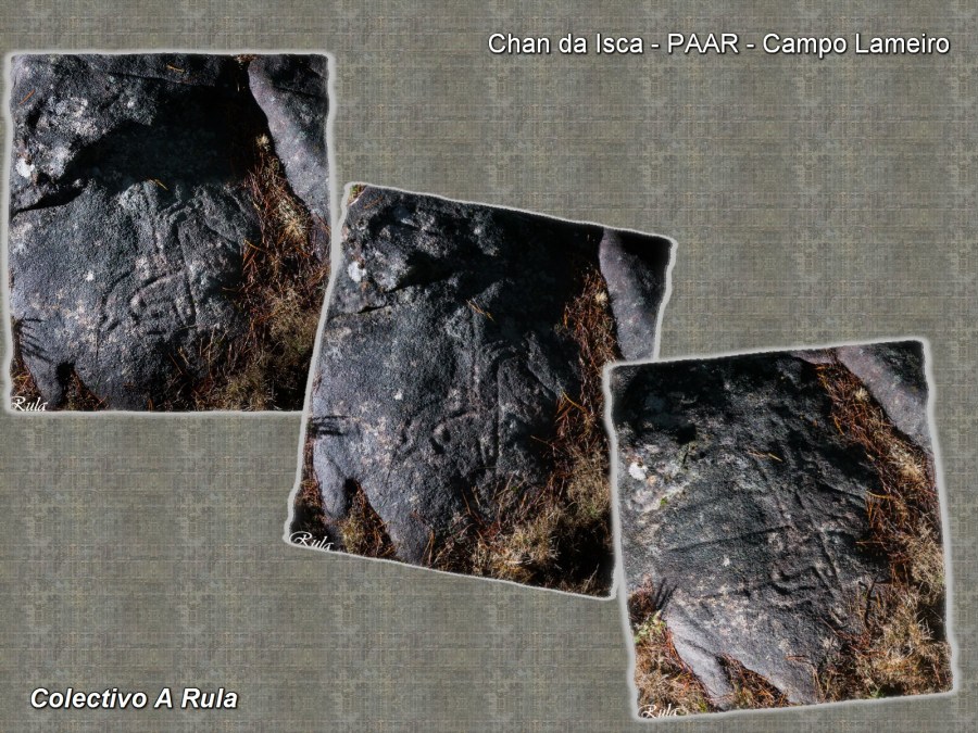 Chan de Iscas. Detalle fotografado con diferentes iluminacións.